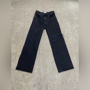 Abercrombie & Fitch the 90s relaxed jeans high rise womens 0/25xs black stretch